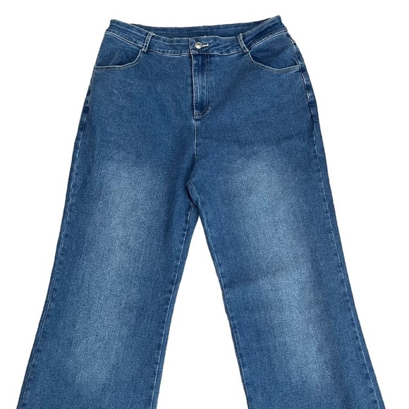 Princess Polly High Waist Straight Leg Jeans Medium Wash Sz 8 - Picture 2 of 9